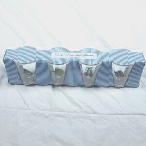 Fruit Shot Glasses Lime Cherry Lemon Strawberry Fun Barware Set of 4